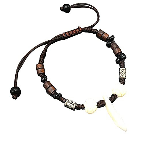 Pulsera de dientes de lobo para mujeres y hombres, hecha a mano, resina...