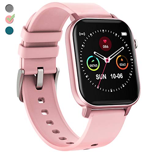 TURNMEON Smart Watch for Men Women, Full Touch Color Screen Waterproof HR Fitness