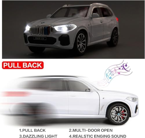 Image of Umadiya X5 SUV Car 1:32 Scale Model Car Exclusive Alloy Metal Pull Back Die-cast Diecast Metal Pullback Toy Openable Doors & Light Music Best Gifts Toys Kids【Colors as Per Stock】