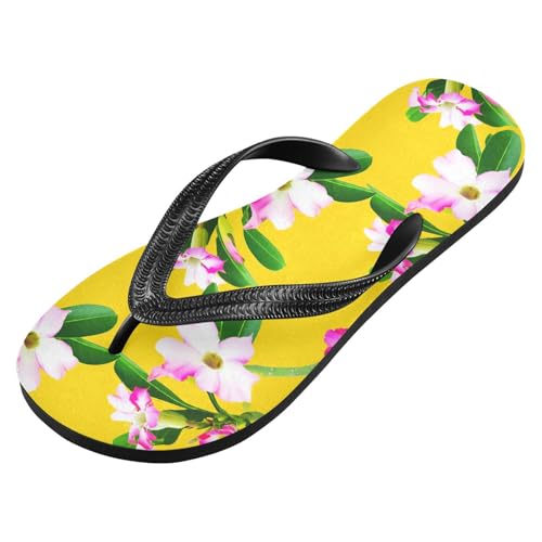 Branch Flowers Golden Flip Flops for Beach Thong Sandals Anti-slip Lightweight Shower Shoes for Summer Swim Travel2