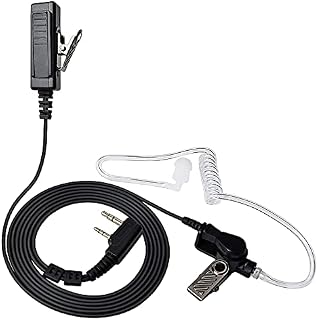 HYSHIKRA Covert Acoustic Tube Earpiece 2 Pin PTT Mic Headset Compatible for Baofeng UV-5R UV-5RA 888S Kenwood PUXING 2 Way Radio