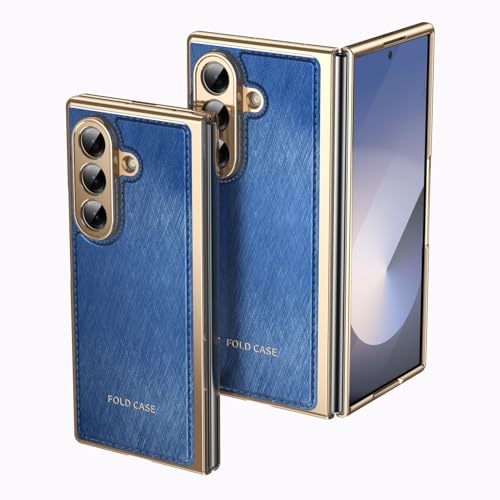 QYFCOU Coque pour Samsung Galaxy Z Fold 7 Housse Ultra Fine avec Film Protecteur HD pour écran, Coque en PU Cuir Anti-Chocs pour Samsung Galaxy Z Fold 7 (Bleu)
