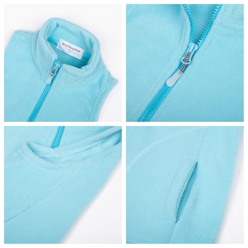 Image of Mud Kingdom Boys Girls Polar Fleece Vest Jacket Ligntweight Plain Vest Full Zipper Sleeveless