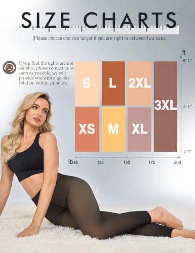 Image of Fleece Lined Tights Footless Women Sheer Warm Pantyhose Leggings Toeless Fake Translucent Thermal Thick Winter No Feet Tights