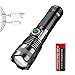 Torcia LED Alta Potenza, 10000 Lumen Torcia Elettrica Ricaricabile, 5 Modalità di Illuminazione, Impermeabile Fuoco Regolabile Torce con 5000mah 26650 Batterie per Campeggio All'aperto