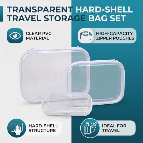 Bolsas de almacenamiento transparentes de carcasa dura compacta 5