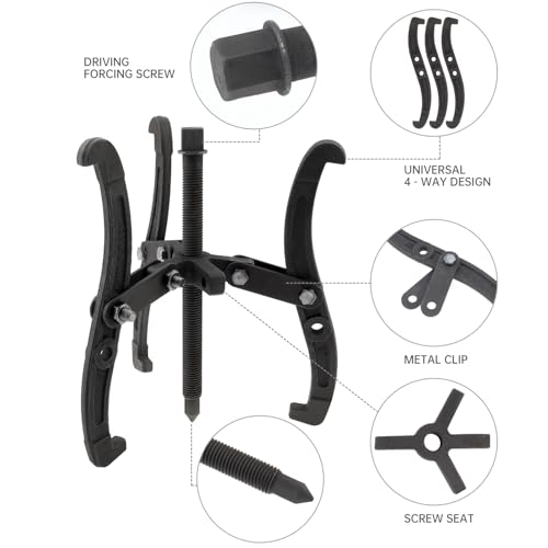 ChgImposs 10 Inch 2 Jaw / 3 Jaw Gear Puller, Multifunction Standard Carbon Steel Bearing Puller with 4 Single Hole Claw Pullers for Car/Mechanical Repairing by ChgImposs - Image 4