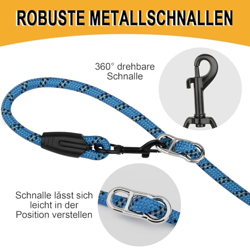Hundeleine 3m Umhängeleine und Doppelleine, leicht für kleine bis große Hunde