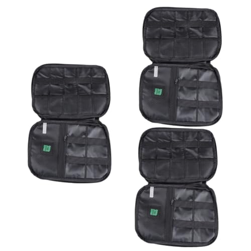 3 Pezzi Borsa Portaoggetti Da Viaggio Per Cavi Per Auricolari Custodia Per Viaggi Allaperto Nero
