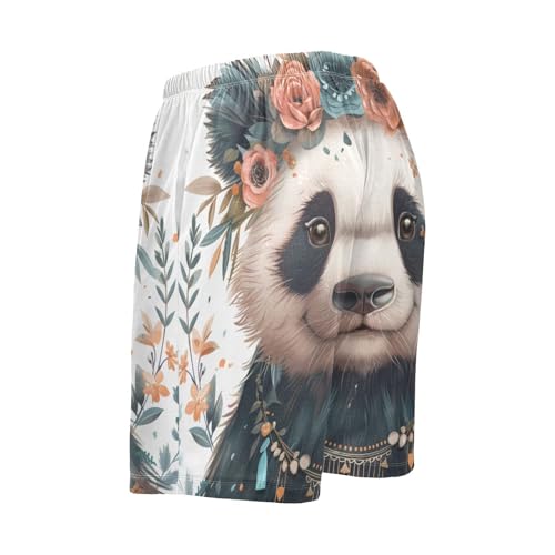 ALAZA Boho Cute Panda Men's Pajama Short Sleep Pants Soft Lounge Pajama Bottoms with Pockets4