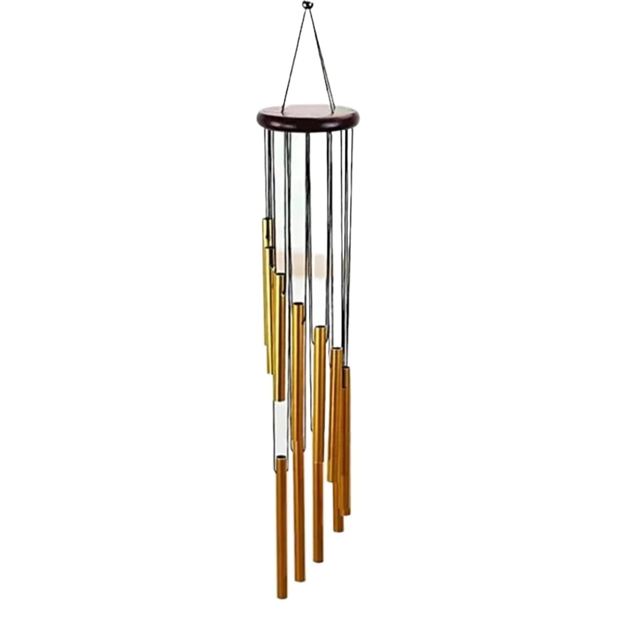 Windspiel Musikalisches Windspiel, 12 Röhren, Pfeifen-Windspiel, Glocken, Dekor, Gold/Silber, for Wohnzimmer, Schlafzimmer, Esszimmer, Café, Windspiel-Röhren(Gold)