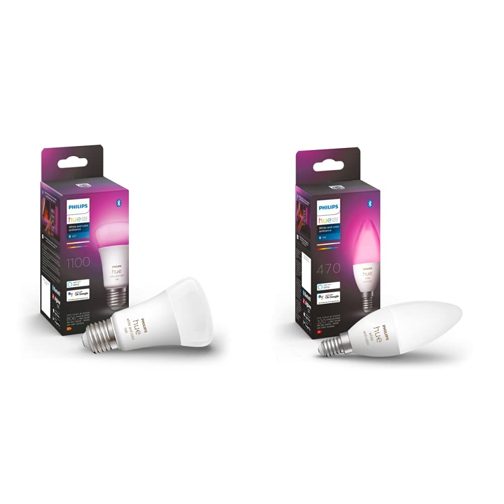 Ampoule connectée E27 Philips Hue 1100lm et E14 flamme pour sublimer vos ambiances de salon