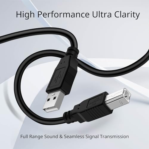 TNP USB A to USB B Audio MIDI Cable Male to Male - MIDI to USB Cable 2.0 Type for Computer, Laptop, MIDI Piano Keyboard, Projector, Printers, and Equipment with USB MIDI Cable Interface (1.5 Meters)