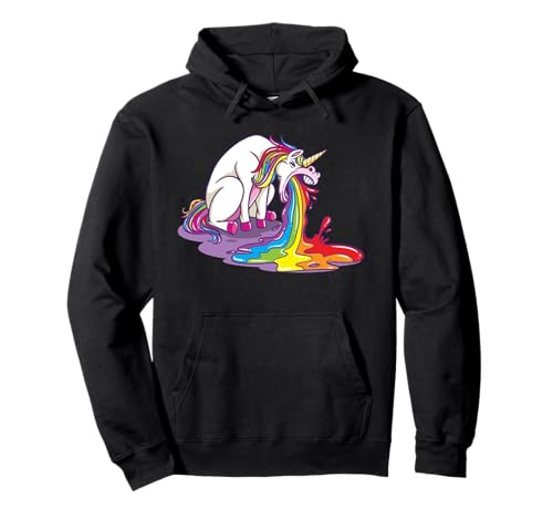 Einhorn kotzt Regenbogen Pullover Hoodie