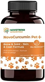NovoCurcumin Pet+ BioBDMC30 Bone & Joint – Skin & Coat Formula – 90 Chewable Tablets