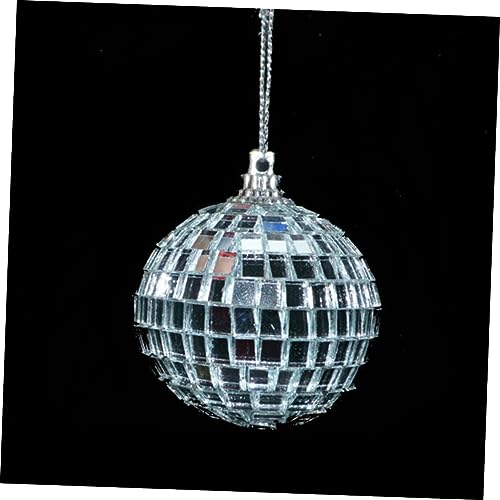 1 unidad de bola espejada plateada para decoración en fiestas, bodas, Navidad y eventos festivos; construcción sólida para una impresionante reflexión de luz miniatura 3