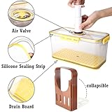 Bread Box for Kitchen Countertop with Bread Slicer, Time Recording Bread Storage Container with Lid Airtight, Bread Box Container with Vacuum Pump, Bread Bin for Homemade Bread, Bagel, Toast (YELLOW) - Image 3