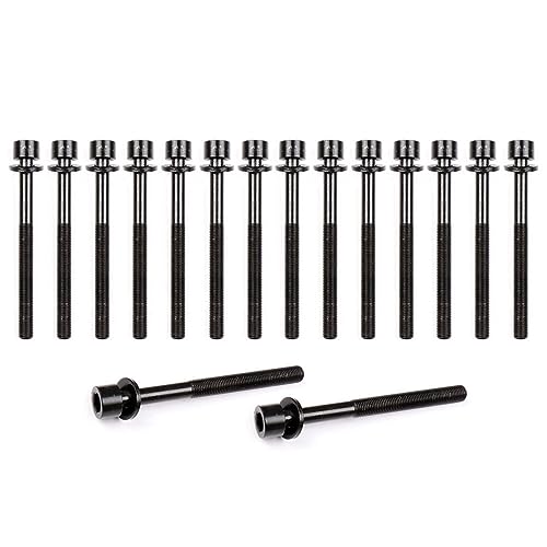 16 Head Bolts Studs Kit ES72900 for Nissan 350Z for Infiniti 3.0L 3.5L VQ30DE 95-09 Engine Cylinder Head Bolts Set