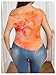 WDIRARA Women's Plus Size One Shoulder Tee Tie Dye Sheer Mesh Tops Ruched Asymmetrical T Shirt Orange X-Large Plus