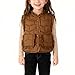 Girl Ruffle Puffer Vest Kids Winter Warm Fashion Outerwear Casual Sleeveless Button Down Jacket with Pockets