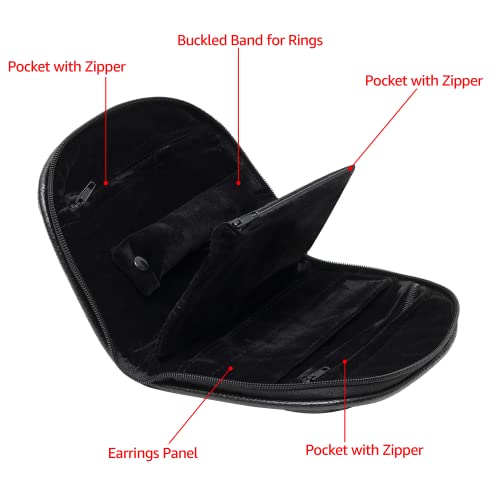 Noble Travel Jewelry Pouch - Compact Jewelry Travel Organizer with Zipper Closure and Pocket - Travel Jewelry Organizer (Small)3