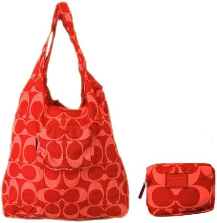 Amazon コーチ Coach 折りたたみエコバッグ パーカー シグネチャー フォルディング トート バーミリオン アウトレット F Ver 並行輸入品 Coach コーチ シューズ バッグ