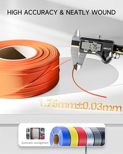 Image of Creality PETG Filament Refill 1.75mm 3D Printer Filament, 1kg (2.2lb) Refilament for Bambu Lab Reusable Spool, Dimensional Accuracy ±0.03mm, Orange
