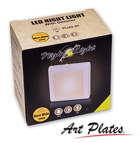 Image of Art Plates Plug in Dimmable LED Night Light with Dusk to Dawn Auto Sensor, Adjustable Brightness, Warm Light, Auto On-Off Nightlight for Bathroom, Hallway, Nursery, Bedrooms - Horse-The Cowboy