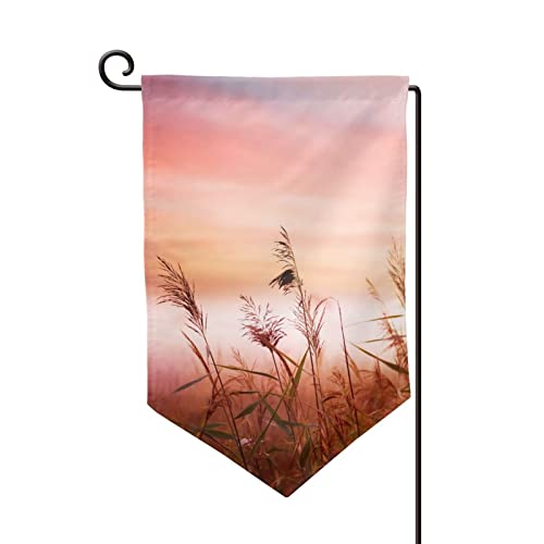 Drapeau de jardin paysage brumeux extérieur double face petit format 12.5x18 cm