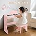 Kids Keyboard, 37 Keys Digital for Kids, Mini Music Educational Instrument Toy, Wood for Toddlers Girls Boys (Pink)