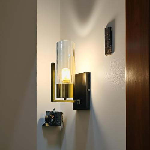 Image of Avior Wall Lamps for Bedroom, Living Room, Restaurant Decoration Wall Light, Cafe Lamps and Wall Lights for Gallery (Black and Clear Glass)