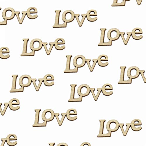 Stobok 50Pcs Wooden Love Letters Unfinished Wood Cutouts Wood Shapes Pieces Wood Discs Slices For Diy Craft Wedding Birthday Party Favors Centerpieces #TOP3
