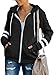 Jhsnjnr Damens Hoodie Jacken Kapuzenjacke mit Reißverschluss Dünne Sweatshirt Jacke mit Kapuze Leichte Casual Sweatjacke Pullover