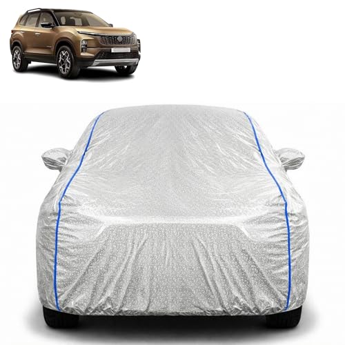 Image of Waterproof Car Cover for Tata Safari | All Weather Protection | UV Resistant & Dustproof | Soft Cotton Lining to Prevent Scratches | Triple Stitched with Mirror Pockets & Elastic Hem