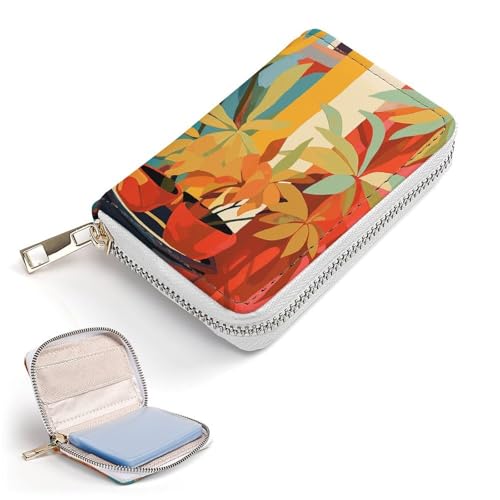 RFID Credit Card Holder Wallets for Women Cute Small Leather Ladies Cardholder Wallets Cat Illustration Card Organizer Case with Zipper2