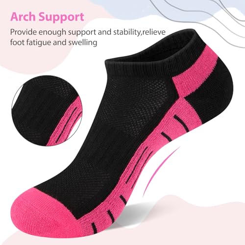 Heatuff 7 Pairs Ankle Socks Womens Athletic Cushioned Running Low Cut Socks for Women4