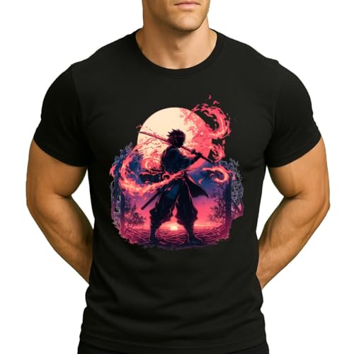 Camiseta para hombre de Demon Slayer Anime Estética Manga Japonés para Fans, L