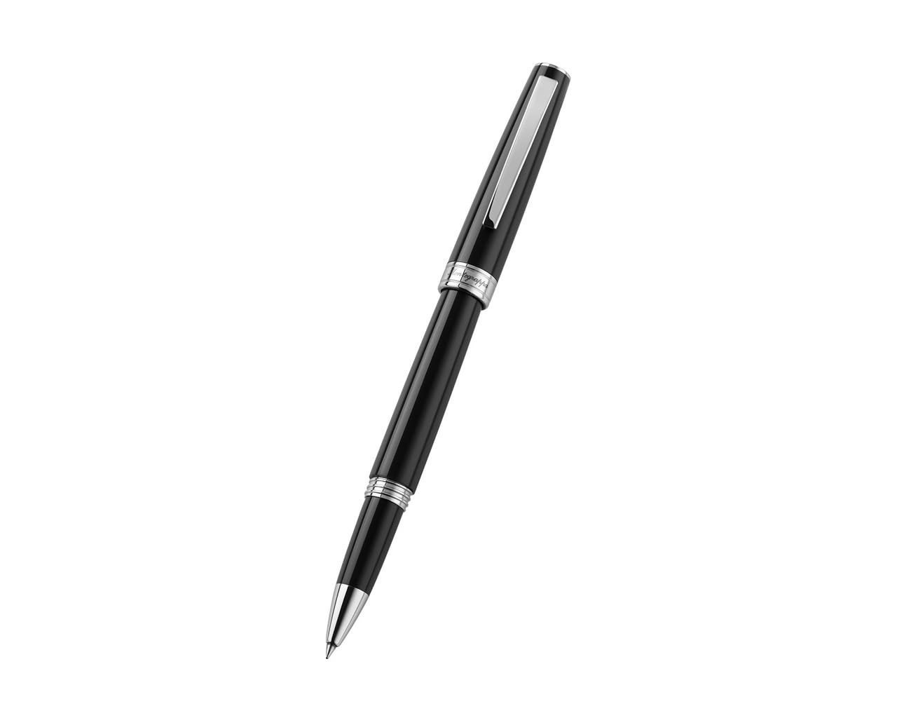 Harmonia ISA1RRAC Ballpoint Pen Made of Brass and Resin in Black/Silver Length: 14 cm