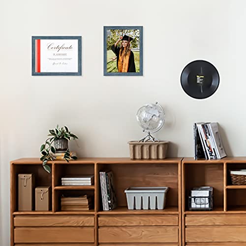 Frametory, 8.5X11 Picture Frame With Glass, Tabletop & Wall Horizontal Or Vertical Display, 8 1/2 X 11 Photo Frame For Diploma, Documents (Blue, 2-Pack) #TOP7