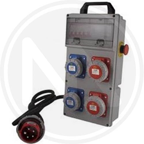 Cuadro eléctrico portátil 2+2 tomas + botón de emergencia