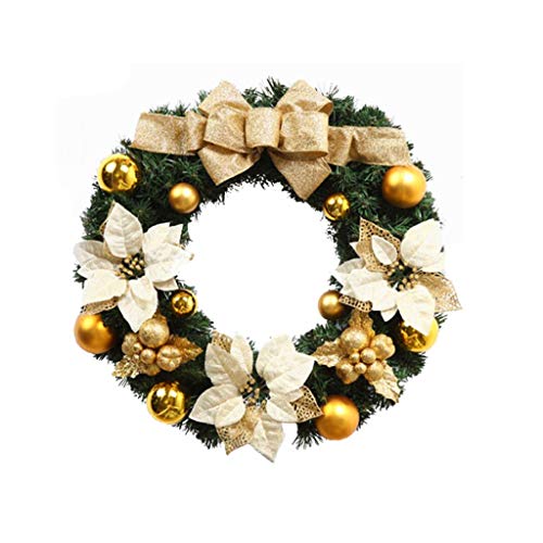 Couronne de Noël avec nœud papillon 40cm : finie la décoration triste au Nouvel An