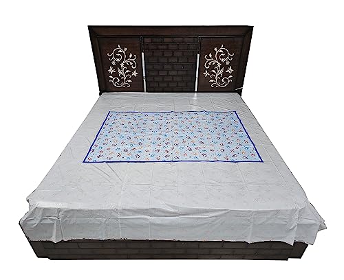 Image of EcoSoft Plastic Sheet,PVC Sheet for Kids,Rubber Sheet for Babies,Bed Wetting Protector(90 x 135 cm) (Blue STARBEAR)