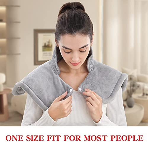 Electric Heating Pad for Neck and Shoulders, 40 x 50cm Large Heat Pad with 10 Heat Settings, Auto Shut Off, Machine Washable
