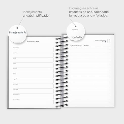 Agenda Mini 2025 Capa Dura Floral Sakura Rosa Claro