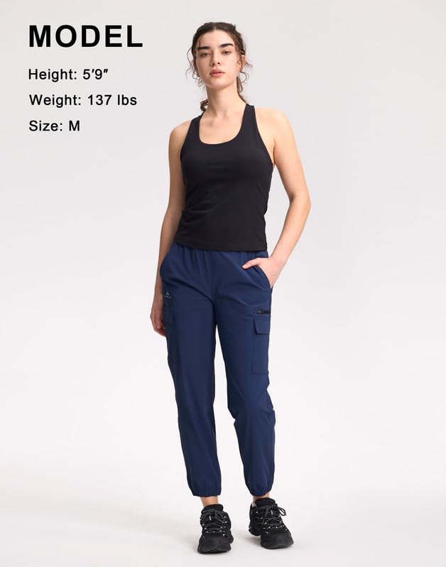 Pioneer Camp Pantalon de jogging 7/8 pour femme, pantalon de randonnée, protection solaire UPF100+ et antistatique, alpinisme, voyage, entraînement, excursion, vêtements de tous les jours, golf