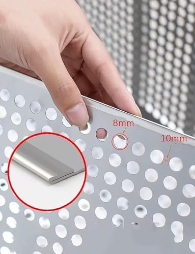 304 Stainless Steel Perforated Sheet - Anti-Theft Window Guard, Leakproof Garden Balcony Fence Panels, Vent Mesh Shield, Durable Punching Plate (20x200cm)