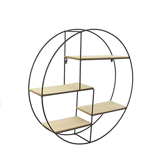 marque The Home Deco Factory Étagère Bois et métal Ronde Cover