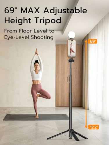 Trípode magnético para iPhone con luz selfie y control remoto extensible 7