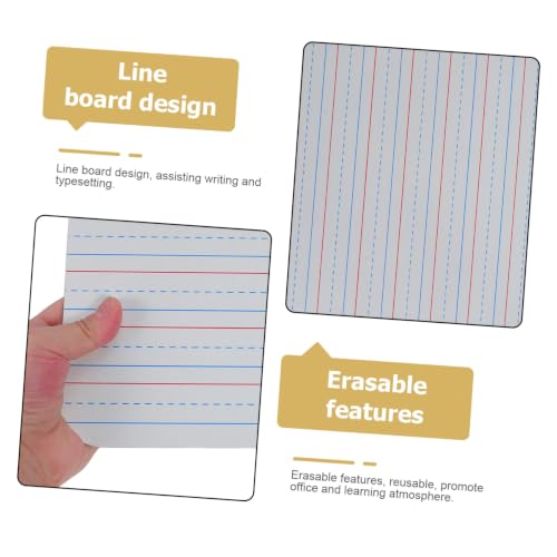 SHINEOFI 5pcs Portable Double-Sided Dry Erase Whiteboard with Lines for Writing Practice, High Density Board Material, 9x12 Inch Size, Easy Erase and Rewrite for Office and Home Use - Image 3