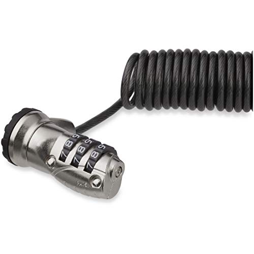 Image of StarTech.com 6ft (1.8m) Self-Coiling Laptop Cable Lock - Portable 3-Digit Combination Security Cable Lock for K-Slot Laptop/Computer/Desktop/Device - Coiled Anti-Theft Steel Cable Lock (LTLOCK3DCOIL)